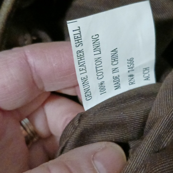 Unisex Brown leather Backpack lined - Picture 7 of 12